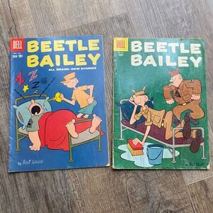 Vintage Dell Beetle Bailey Comic Books Lot of 2 Mort Walker Silver Age 10 Cent